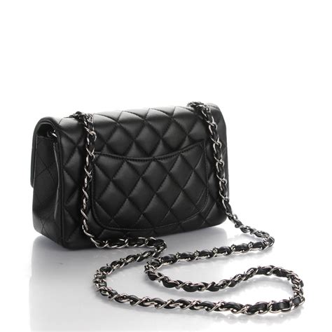 chanel black full flap bag turnlock|CHANEL Lambskin Quilted Mini Rectangular Flap Black.